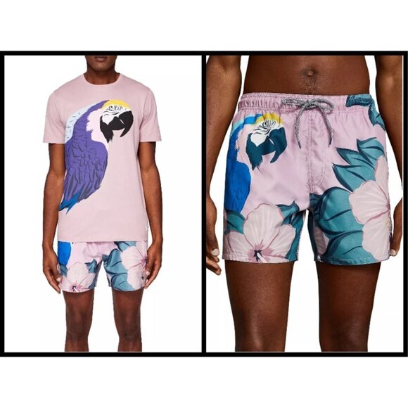 💕TED BAKER💕 Airo Parrot Print Swim Short XL NWT - Picture 1 of 16